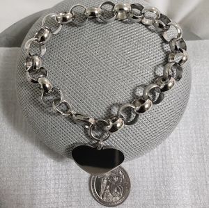 Stainless Steel 9mm Rolo Heart ❤️ Bracelet